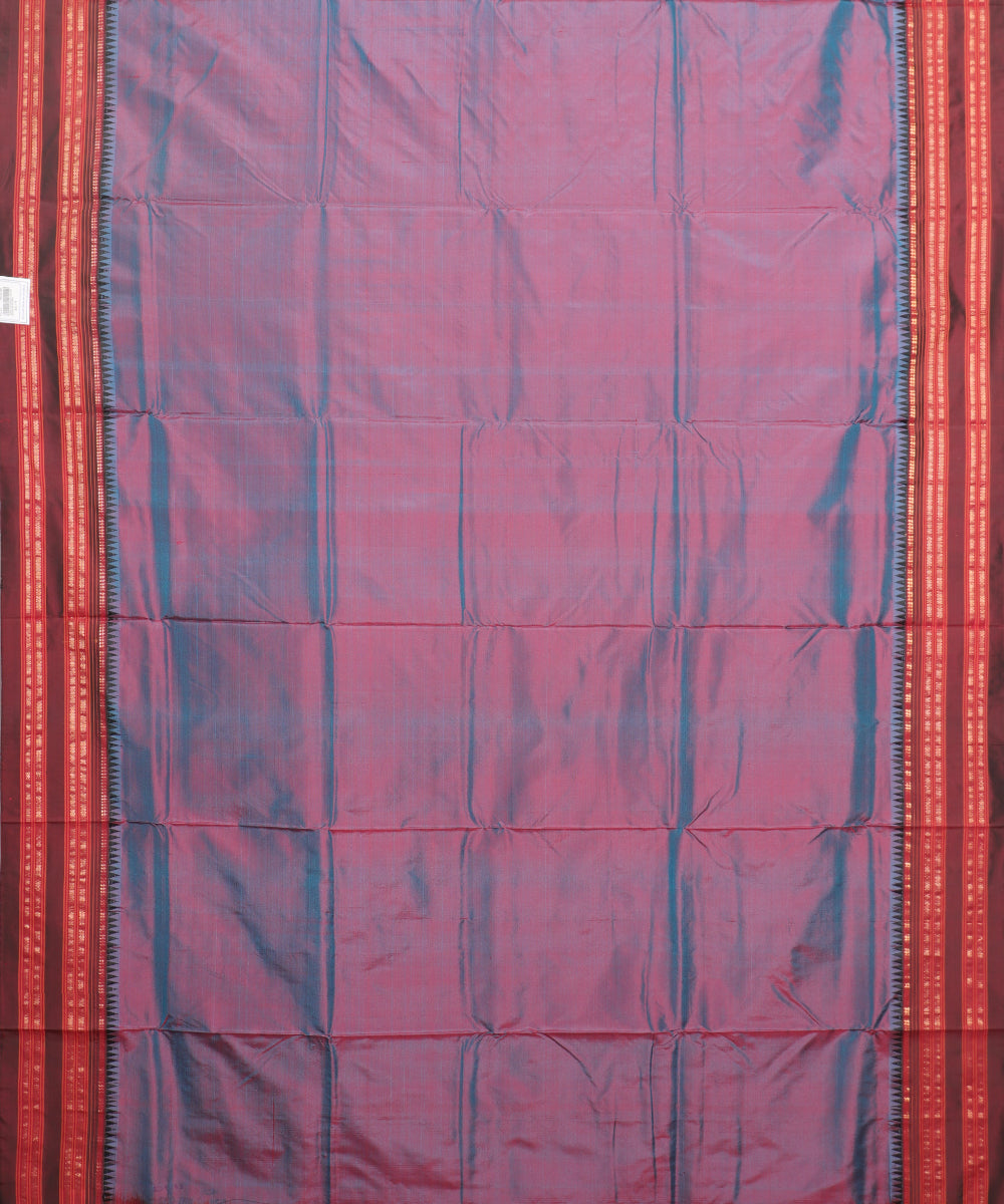 Multi-shade handloom Narayanpet silk saree