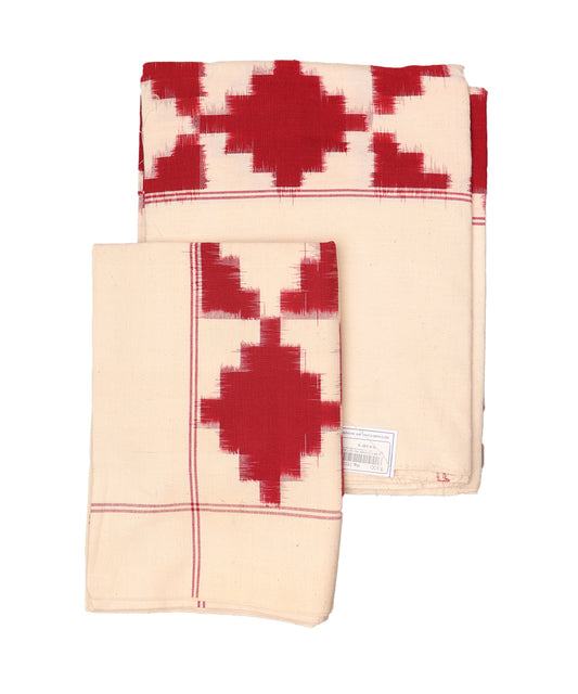 Handwoven ikat single cot bedsheet