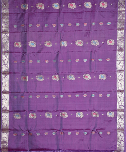 Amethyst violet handloom pitambari silk saree