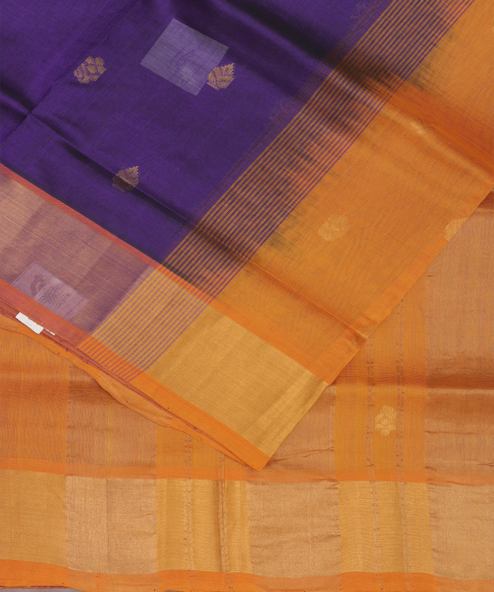 Navy blue color handloom madhavaram sico saree