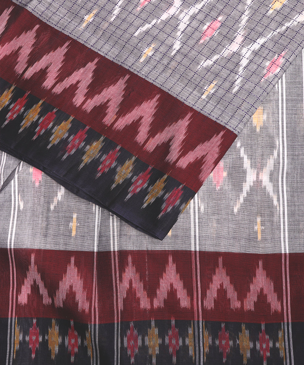 Pigeon blue color pochampally mercerised muthyampet cotton saree