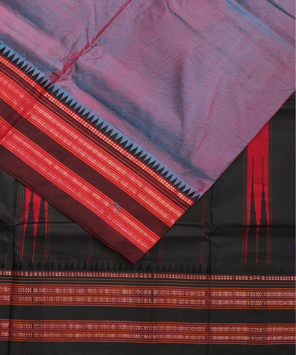 Multi-shade handloom Narayanpet silk saree