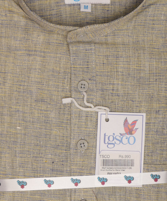 Handloom Men’s Khadi Short Kurta – Half Sleeves