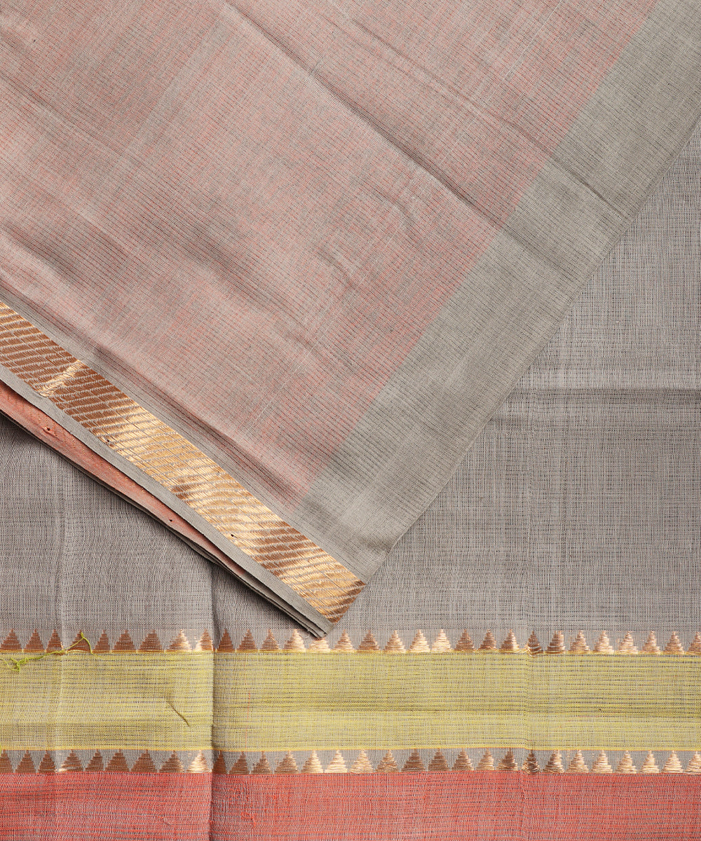 Seal gray color handloom mangalagiri cotton saree
