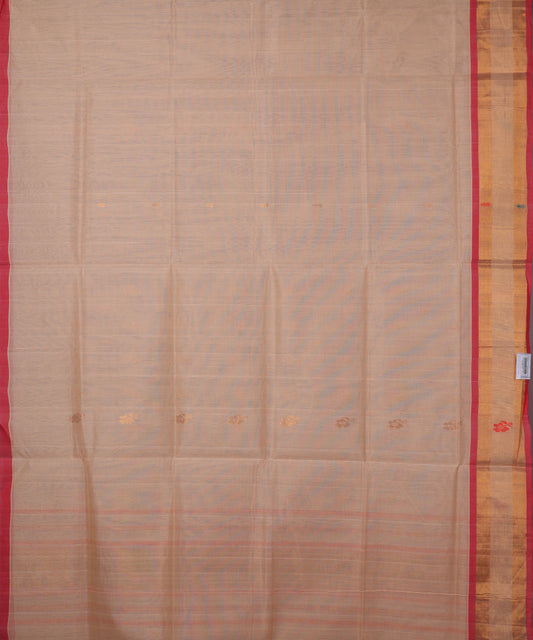 Peach color handloom venkatagiri cotton saree