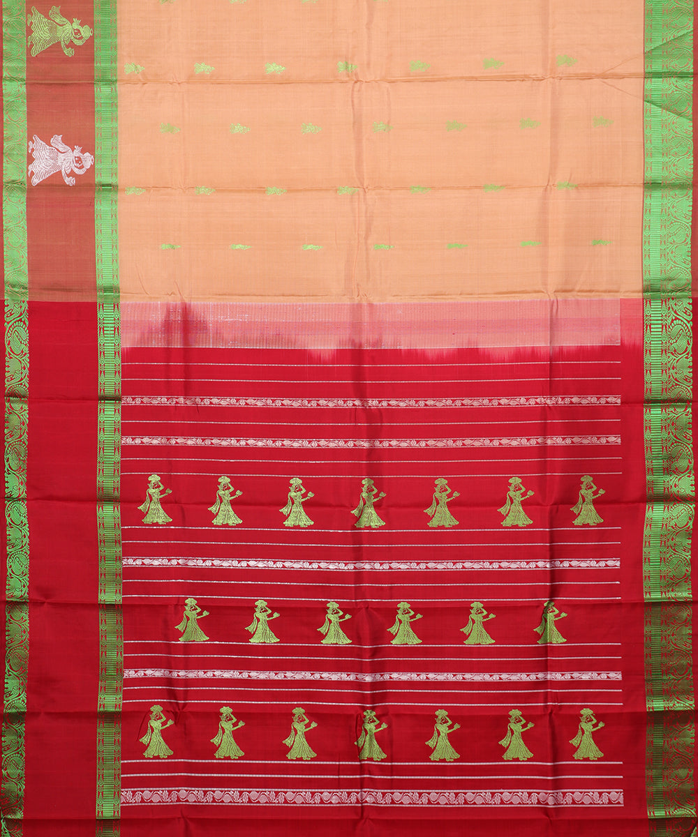 Multi-shade handloom gollabhama silk saree