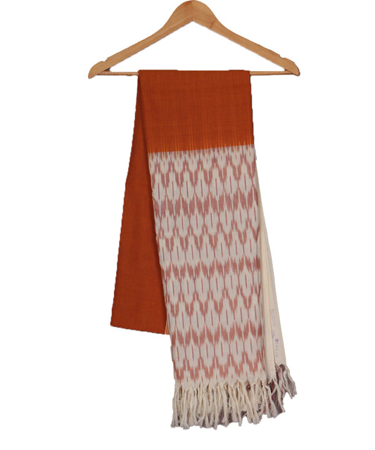 Russet brown color handloom cotton dupatta