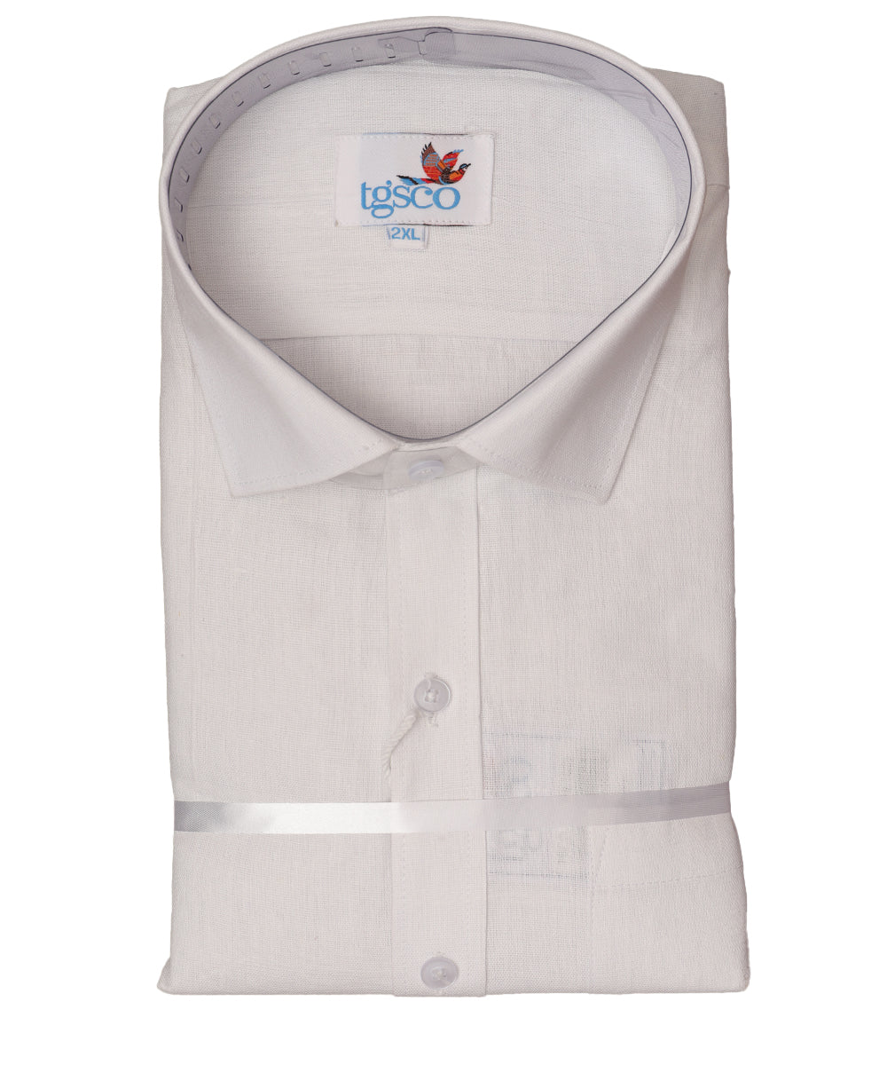 White color handloom pochampally shirt