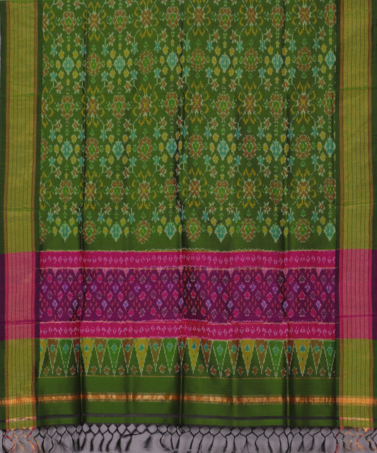 Fern green handloom ikat sico dupattas