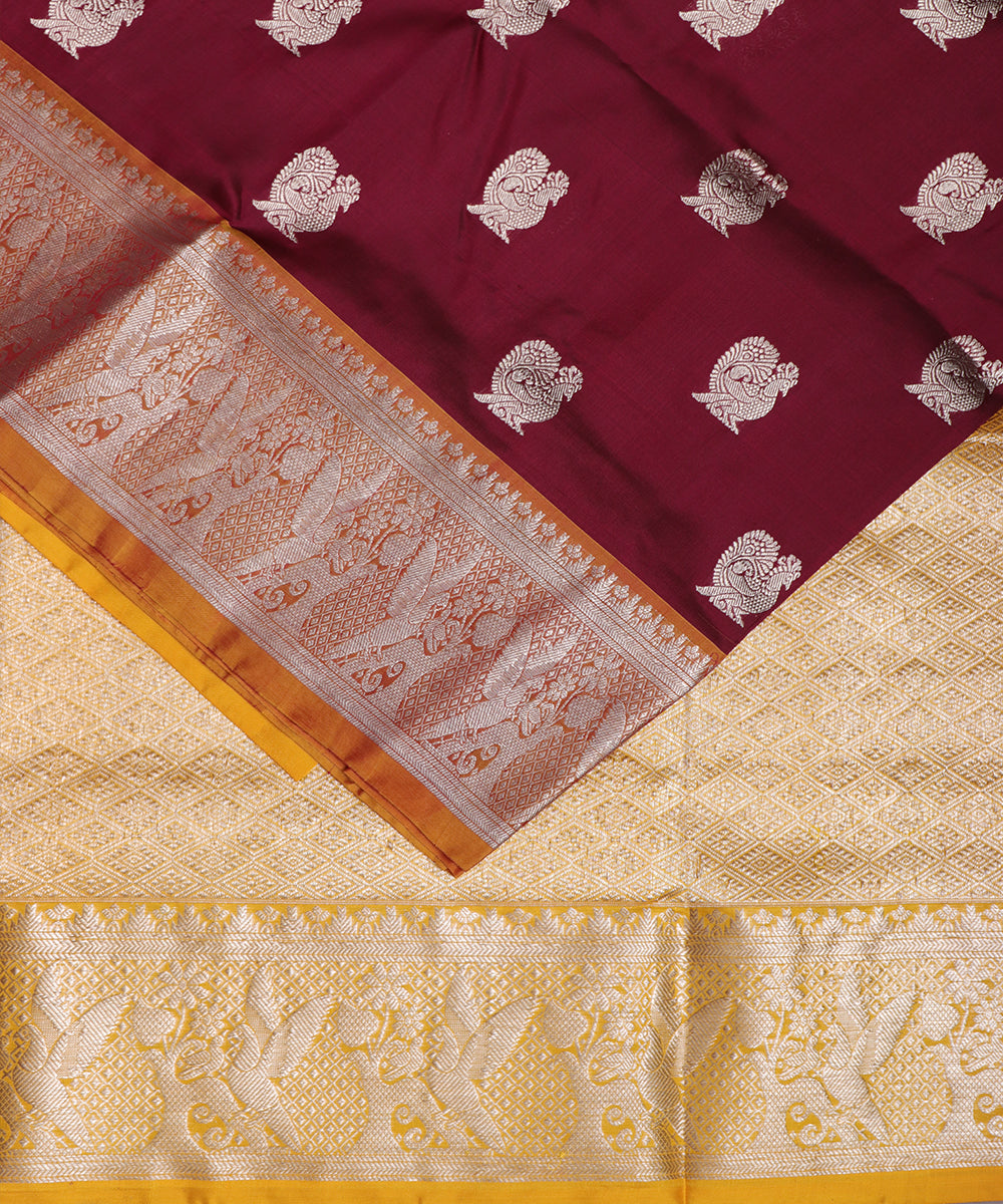 Multi-shade color handloom madhavaram silk saree