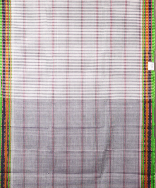 Cream color handloom narayanpet cotton saree