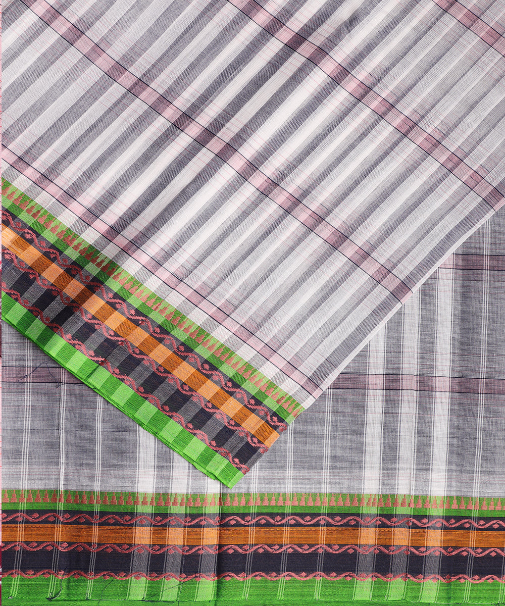 Cream color handloom narayanpet cotton saree