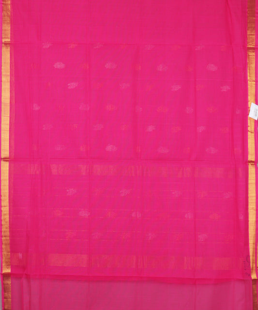 Cerise pink color handloom venkatagiri cotton saree