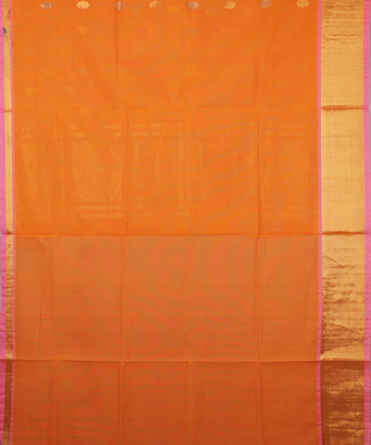 Apricot orange color handloom venkatagiri cotton saree
