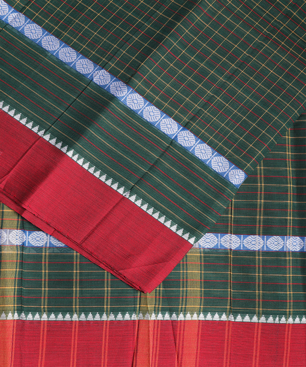 Sacramento green color handloom narayanpet cotton saree