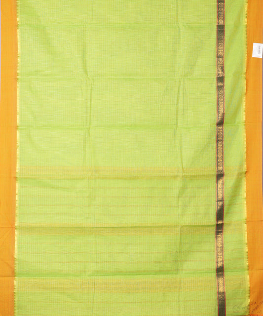 Parrot green color handloom narayanpet cotton saree