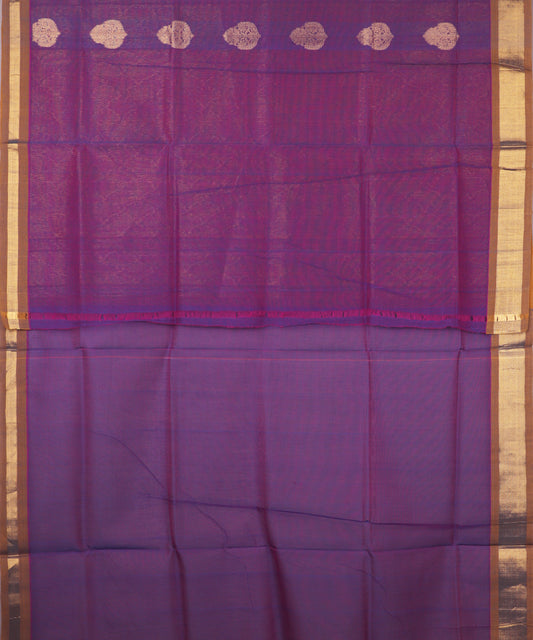 Grape violet color handloom venkatagiri cotton saree