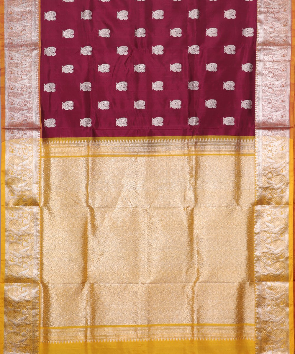 Multi-shade color handloom madhavaram silk saree