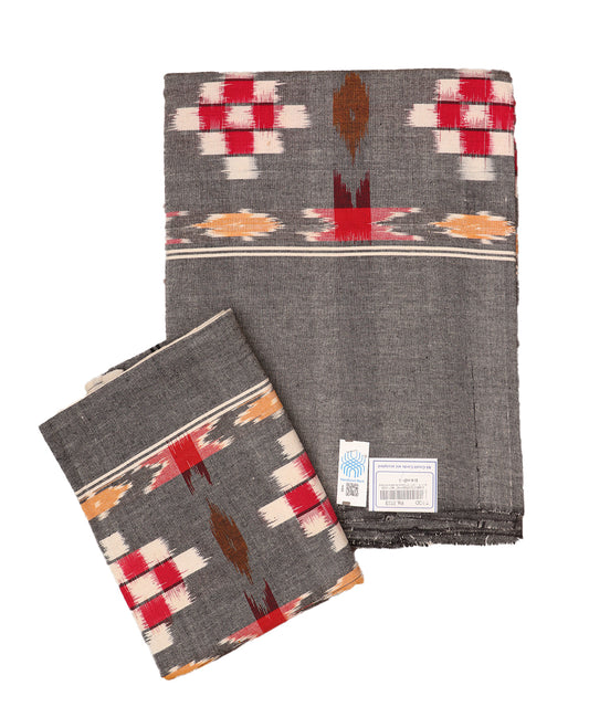 Handwoven ikat single cot bedsheet