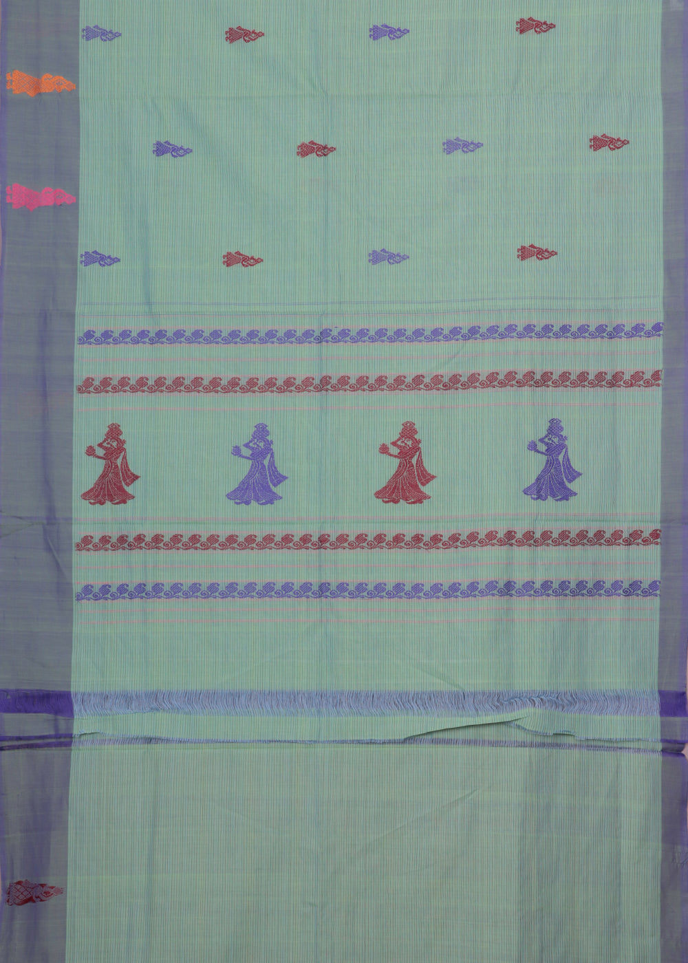 Jungle green color gollabhama cotton saree