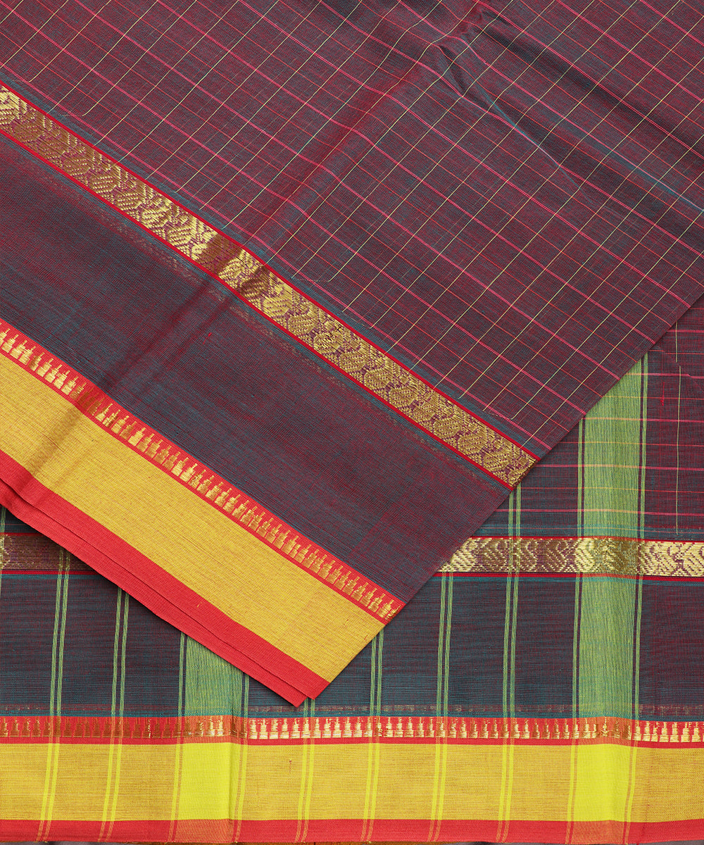 Multi-shade handloom narayanpet cotton saree