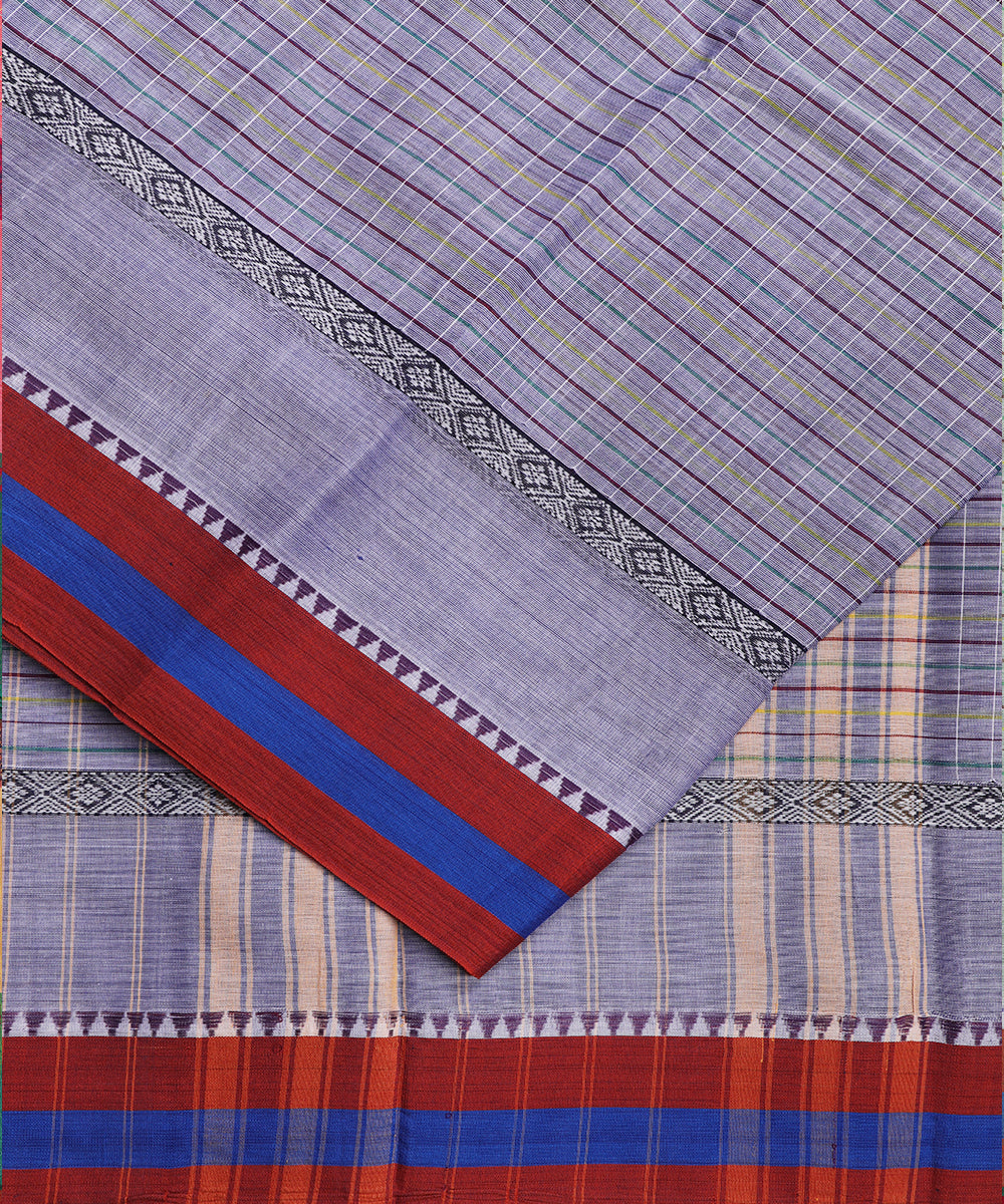 Pigeon blue color handloom narayanpet cotton saree