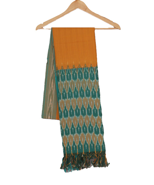 Apricot orange color handloom cotton dupatta