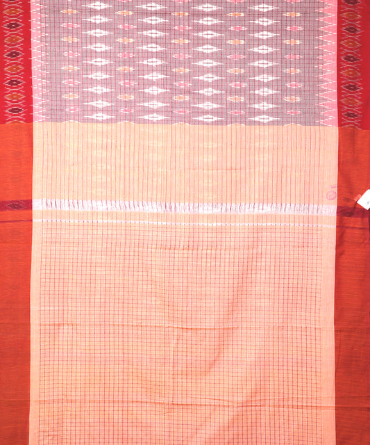 Redwood color pochampally mercerised muthyampet cotton saree