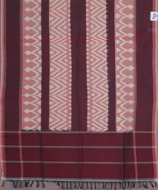 Salmon red color handloom cotton dupatta