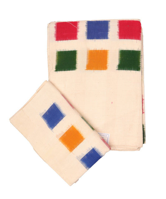 Handwoven ikat single cot bedsheet