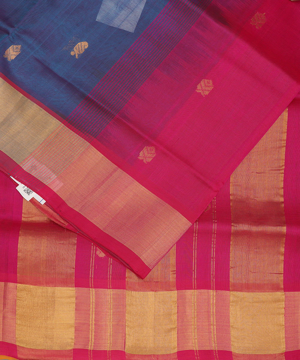 Sapphire blue color handloom madhavaram sico saree