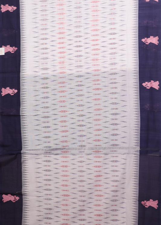 Half white color gollabhama cotton saree