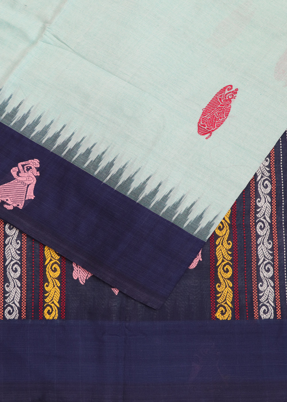 Tea green color gollabhama cotton saree