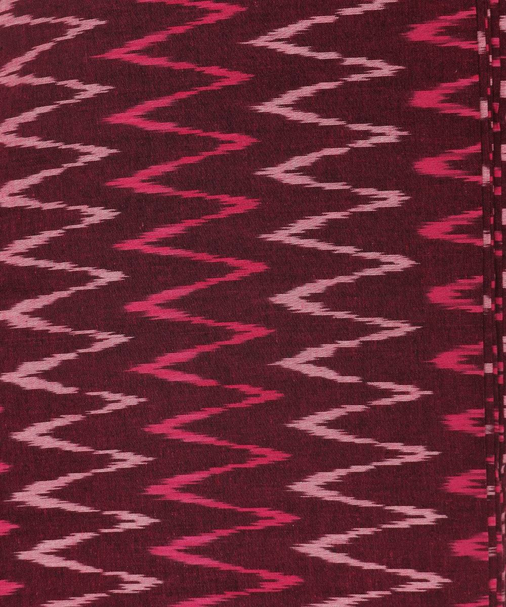 Sangria red color handloom pochampally cotton material