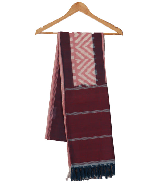 Salmon red color handloom cotton dupatta