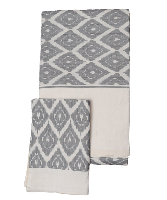 Handwoven pochampally ikat double cot bedsheet