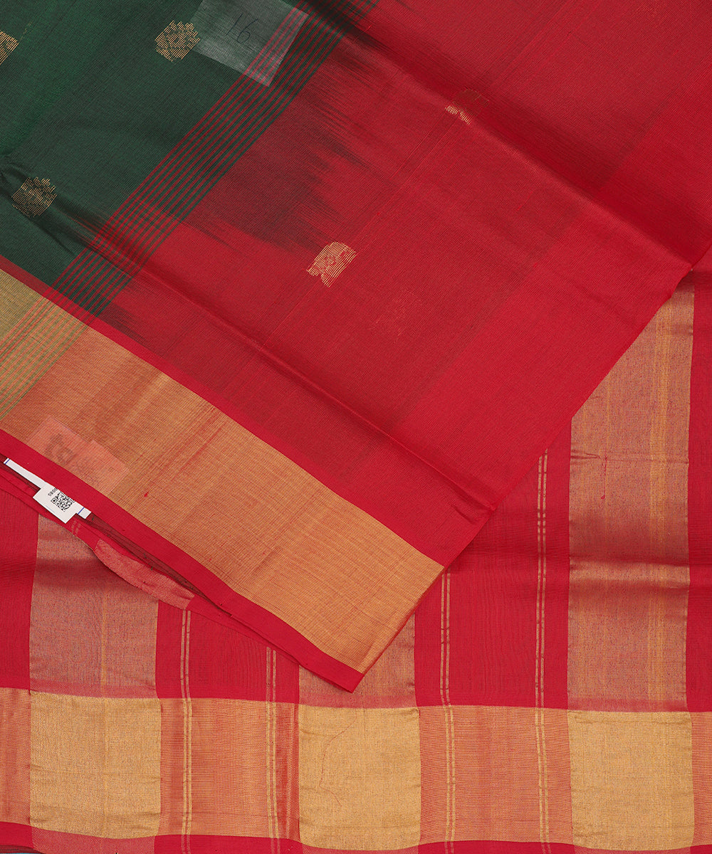 Sacramento green color handloom madhavaram sico saree