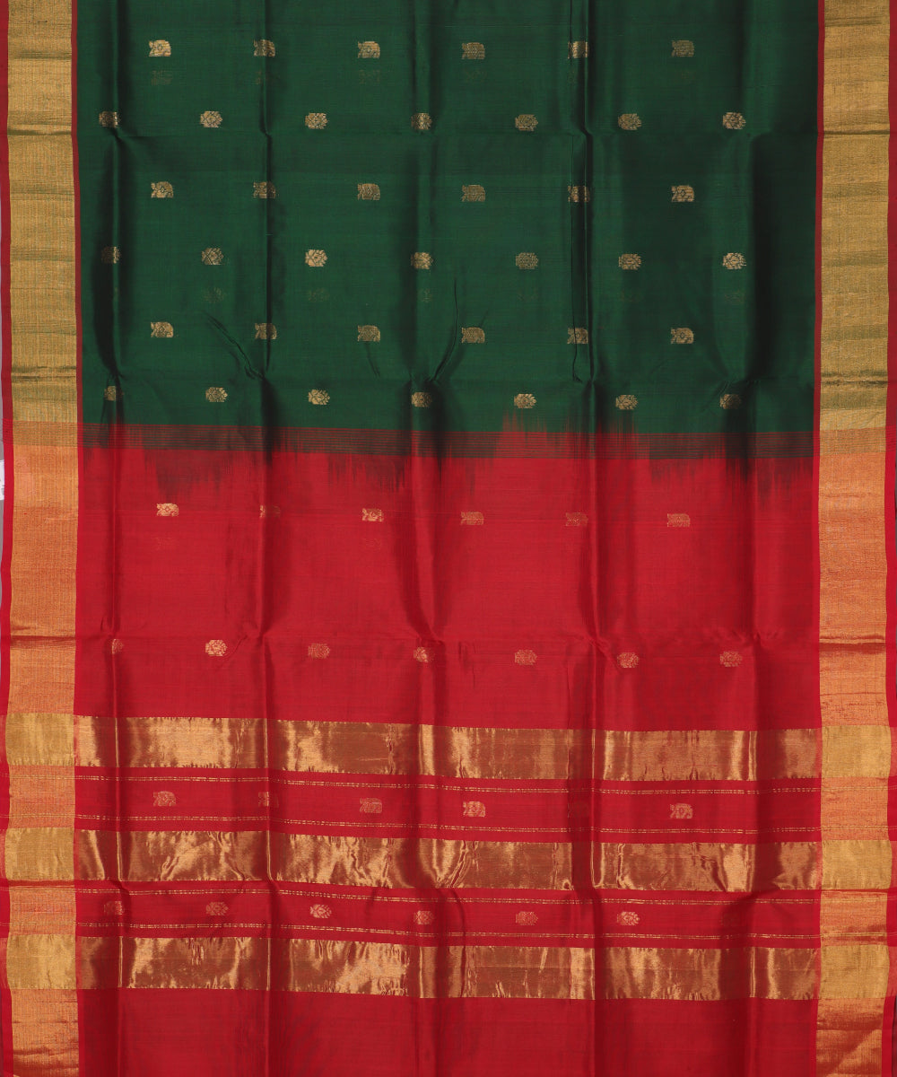 Sacramento green color handloom madhavaram sico saree