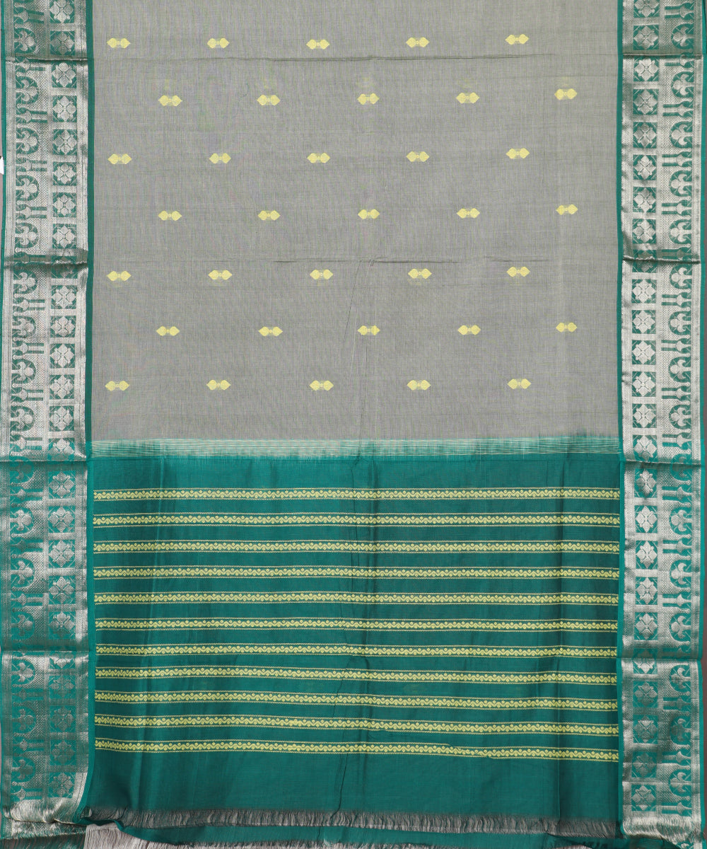 Artichoke color handloom gollabhama mercherized cotton saree