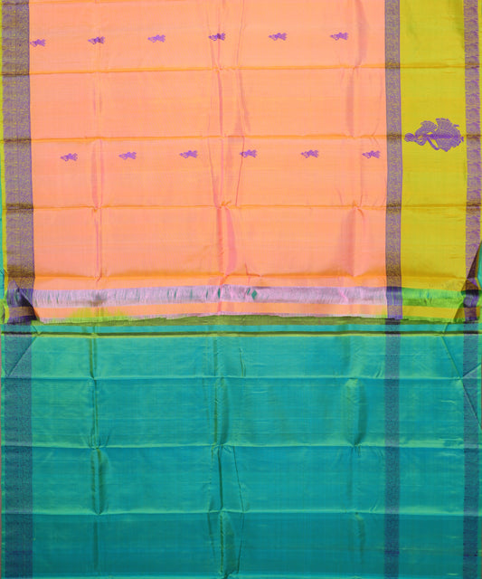 Multi-shade handloom gollabhama silk saree