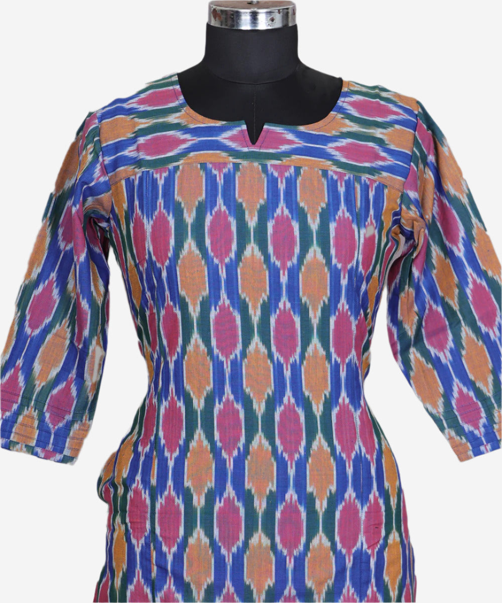 Multi-color handloom pochampally ikat top