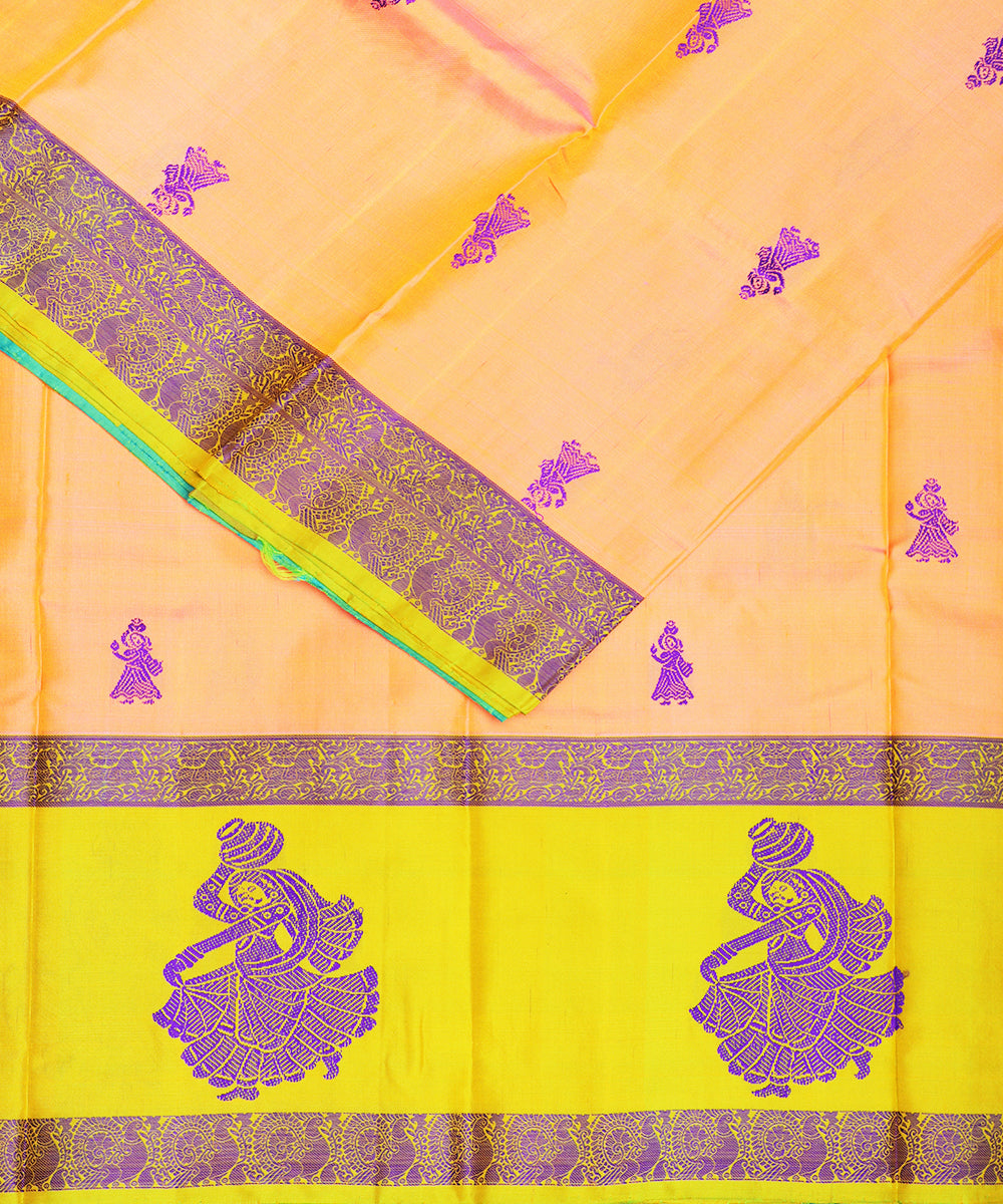Multi-shade handloom gollabhama silk saree