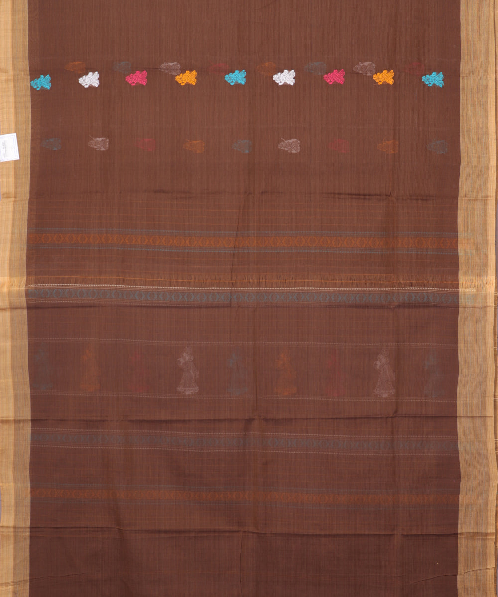 Syrup brown color handloom gollabhama cotton saree