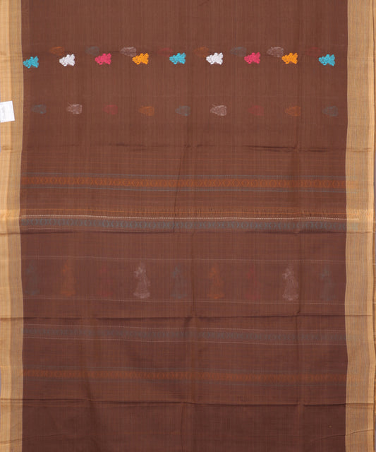 Syrup brown color handloom gollabhama cotton saree