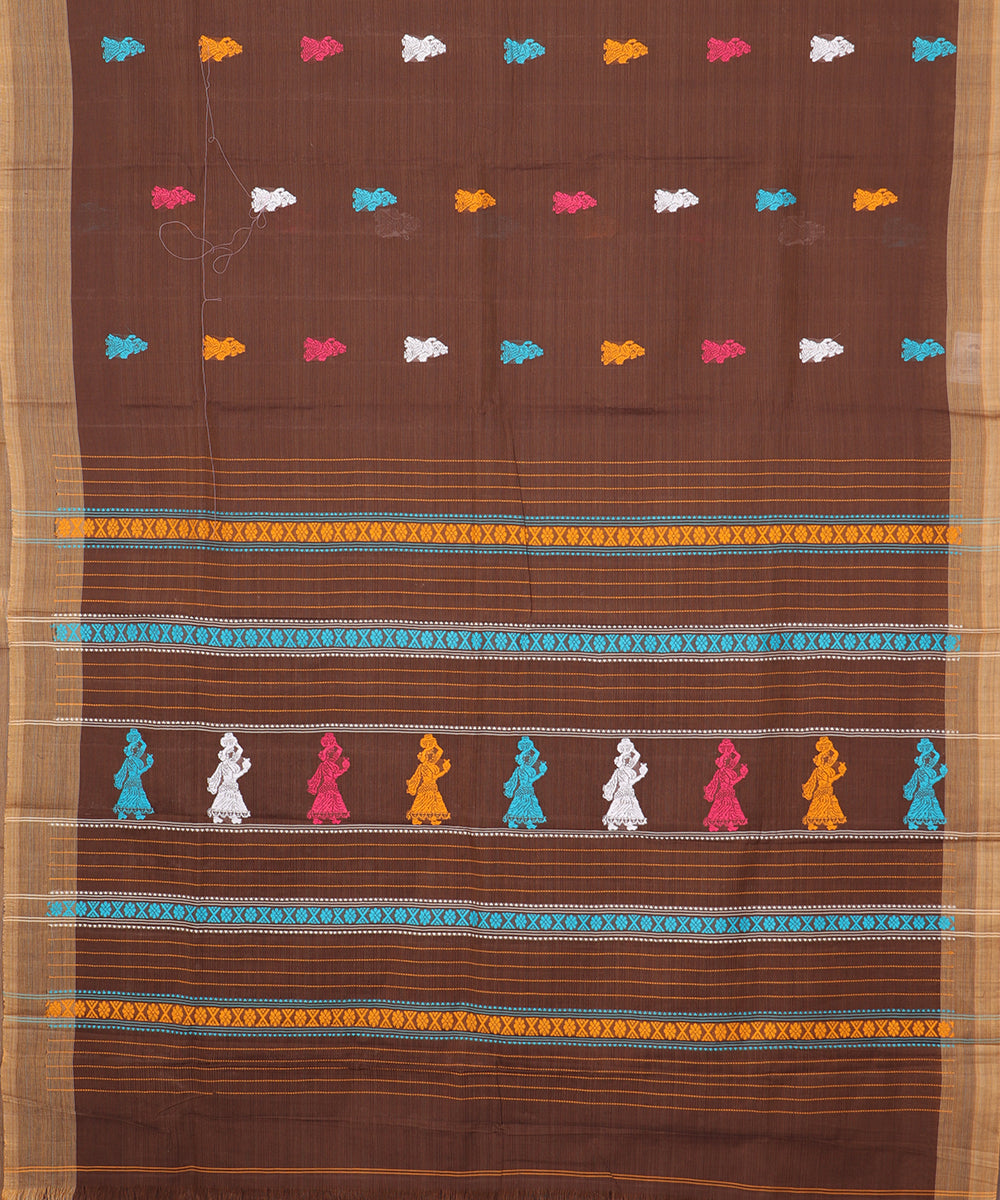 Syrup brown color handloom gollabhama cotton saree