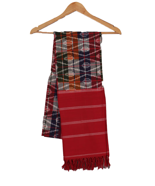 Multi-color handloom cotton dupatta