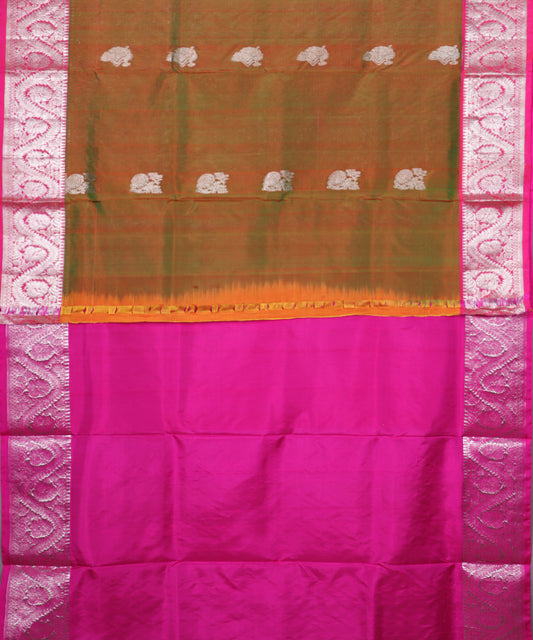 Multi-shade handloom madhavaram silk saree