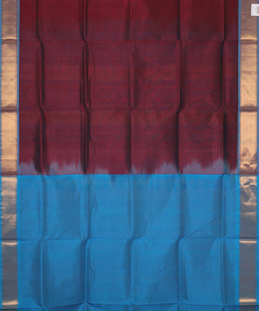 Mahogany red color handloom madhavaram sico saree