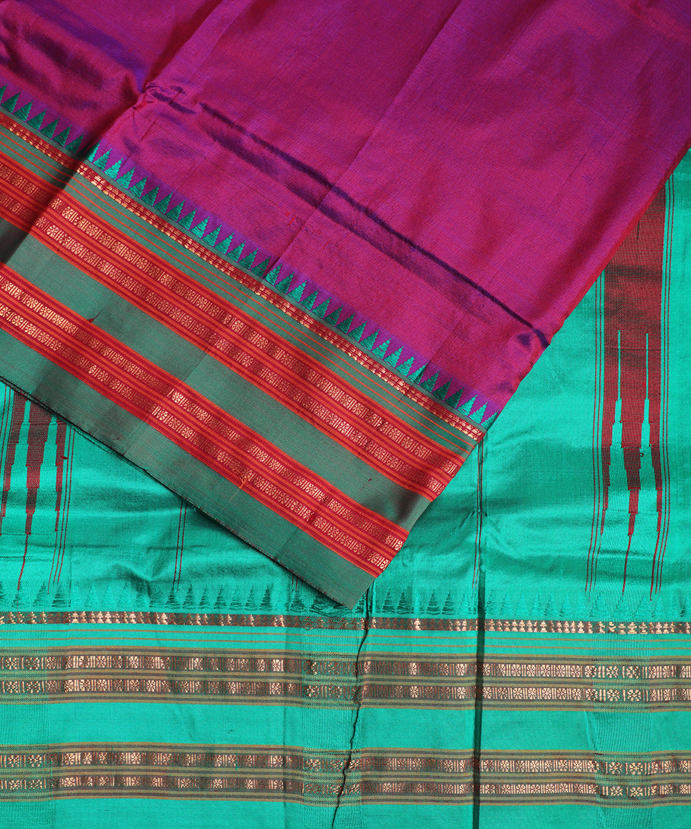 Byzantine violet color handloom Narayanpet silk saree
