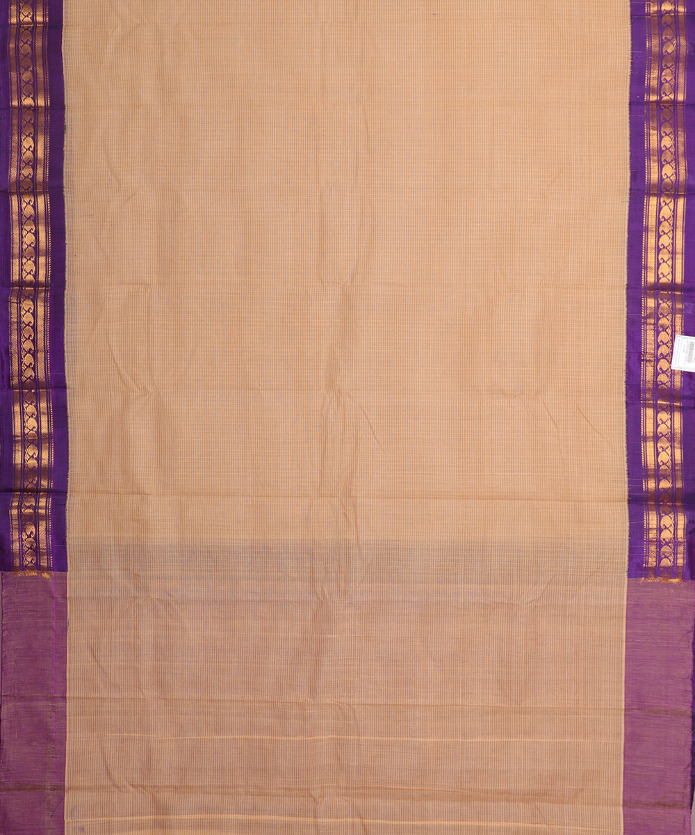 Tortilla brown color handloom Gadwal cotton saree